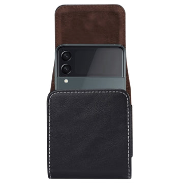 Samsung Galaxy Z Flip3 5G/Motorola Razr 5G Business Style Vertikal Bæltecover - Sort