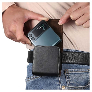 Samsung Galaxy Z Flip3 5G/Motorola Razr 5G Business Style Vertikal Bæltecover - Sort
