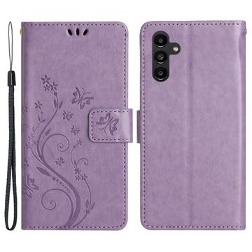 Samsung Galaxy A54 5G Butterfly Series Flip Cover med Pung - Violet