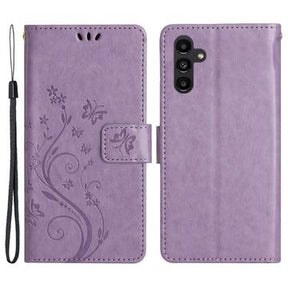 Samsung Galaxy A54 5G Butterfly Series Flip Cover med Pung - Violet