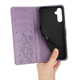 Samsung Galaxy A54 5G Butterfly Series Flip Cover med Pung - Violet