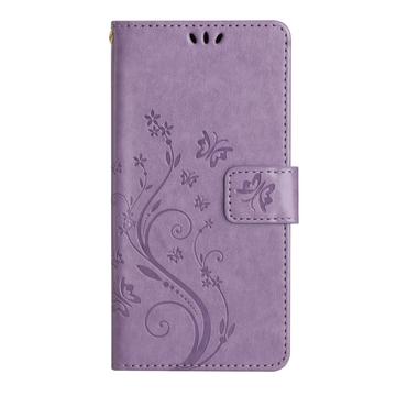 Samsung Galaxy A54 5G Butterfly Series Flip Cover med Pung - Violet
