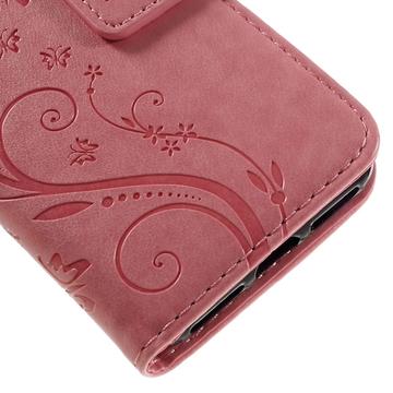 iPhone 7/8/SE (2020)/SE (2022) Butterfly Series Flip Cover med Pung - Pink