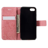iPhone 7/8/SE (2020)/SE (2022) Butterfly Series Flip Cover med Pung - Pink