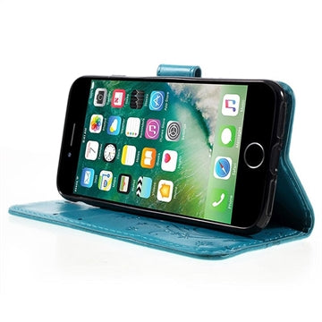 iPhone 7/8/SE (2020)/SE (2022) Butterfly Series Flip Cover med Pung - Blå