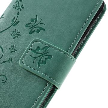 iPhone 7/8/SE (2020)/SE (2022) Butterfly Series Flip Cover med Pung - Cyan