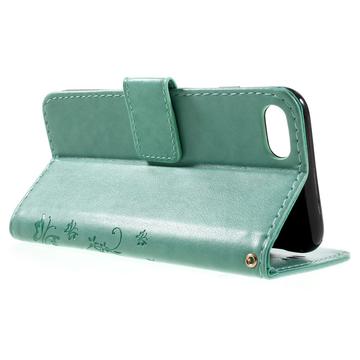 iPhone 7/8/SE (2020)/SE (2022) Butterfly Series Flip Cover med Pung - Cyan