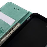 iPhone 7/8/SE (2020)/SE (2022) Butterfly Series Flip Cover med Pung - Cyan