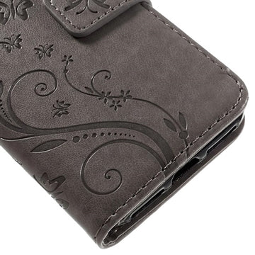 iPhone 7/8/SE (2020)/SE (2022) Butterfly Series Flip Cover med Pung - Grå