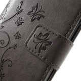 iPhone 7/8/SE (2020)/SE (2022) Butterfly Series Flip Cover med Pung - Grå