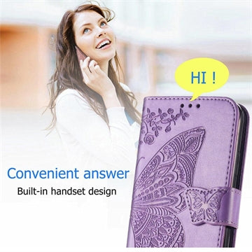 Sony Xperia 1 VI Butterfly Series Flip Cover med Pung - Lyselilla
