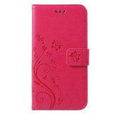 Butterfly Series iPhone XR Flip Cover med Pung - Hot Pink