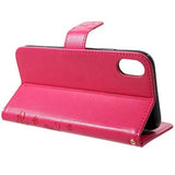 Butterfly Series iPhone XR Flip Cover med Pung - Hot Pink