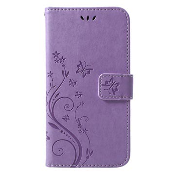 Butterfly Series iPhone XR Flip Cover med Pung - Violet