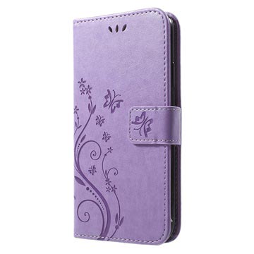 Butterfly Series iPhone XR Flip Cover med Pung - Violet
