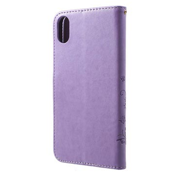 Butterfly Series iPhone XS Max Flip Cover med Pung - Violet