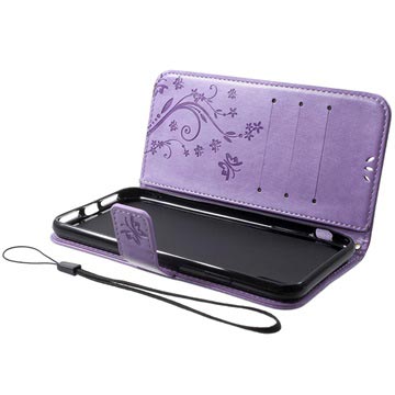 Butterfly Series iPhone XS Max Flip Cover med Pung - Violet
