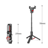 C10 Gimbal Stabilizer Selfie Stick med AI Ansigtssporing - Sort / Rød