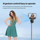 C10 Gimbal Stabilizer Selfie Stick med AI Ansigtssporing - Sort / Rød