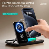 C18 6-i-1 trådløs opladningsstation med Bluetooth-højttaler og RGB-lys - sort