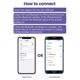 CARLINKIT 2Air-OEM-BK trådløs Android Auto Carplay-adapter-dongle, understøtter OTA-opgradering