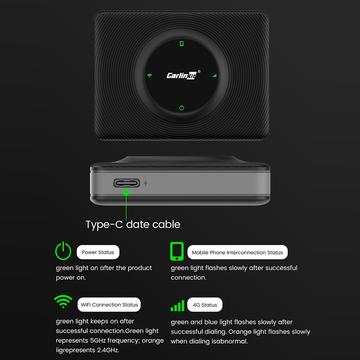 CARLINKIT CPC200-T2C (WIFI) til Tesla Model 3 / X / Y / S Trådløs Android Auto CarPlay Dongle WiFi Bluetooth-adapter