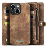 Caseme 2-i-1 Multifunktionel iPhone 14 Plus Pung - Brun