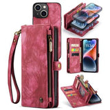 Caseme 2-i-1 Multifunktionel iPhone 14 Plus Pung - Rød