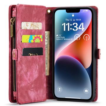 Caseme 2-i-1 Multifunktionel iPhone 14 Plus Pung - Rød