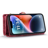 Caseme 2-i-1 Multifunktionel iPhone 14 Plus Pung - Rød