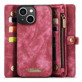 Caseme 2-i-1 Multifunktionel iPhone 14 Plus Pung - Rød