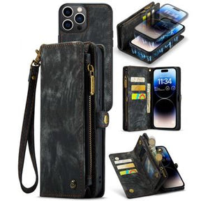 Caseme 2-i-1 Multifunktionel iPhone 14 Pro Max Pung - Sort