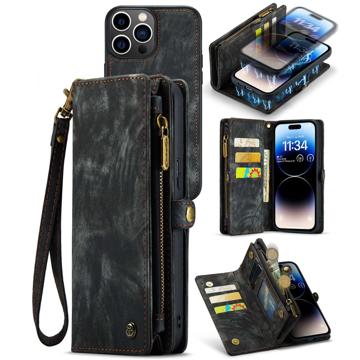 Caseme 2-i-1 Multifunktionel iPhone 14 Pro Max Pung - Sort