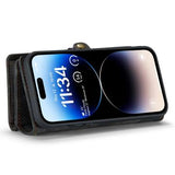 Caseme 2-i-1 Multifunktionel iPhone 14 Pro Max Pung - Sort