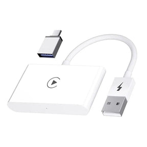 Trådløs CarPlay Adapter til iPhone - USB & USB-C - Hvid