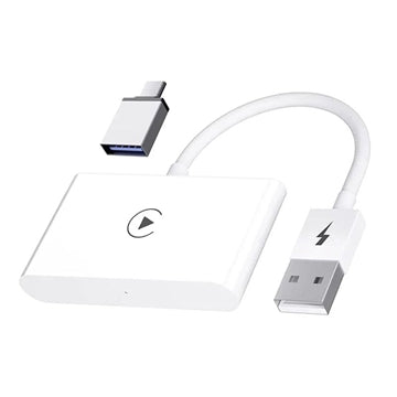 Trådløs CarPlay Adapter til iPhone - USB & USB-C - Hvid
