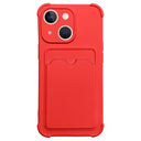 Card Armor Series iPhone 13 Mini Silikone Cover - Rød
