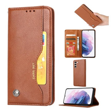 Card Set Series Samsung Galaxy S21 FE 5G Pung Taske - Brun