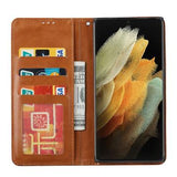 Samsung Galaxy S24 Ultra Card Set Series Pung Taske - Brun