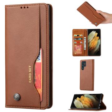 Samsung Galaxy S24 Ultra Card Set Series Pung Taske - Brun
