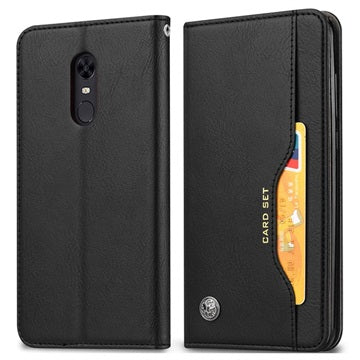 Kort Sæt Series OnePlus 6T Flip Cover med Pung - Sort