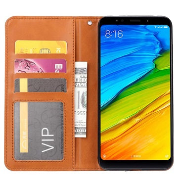 Kort Sæt Series OnePlus 6T Flip Cover med Pung - Brun