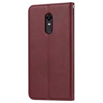 Kort Sæt Series OnePlus 6T Flip Cover med Pung - Vinrød