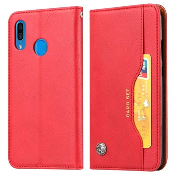 Kort Sæt Series Samsung Galaxy A20e Flip Cover med Pung - Rød