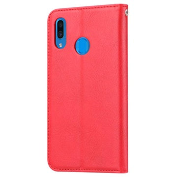 Kort Sæt Series Samsung Galaxy A20e Flip Cover med Pung - Rød