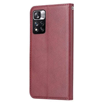 Card Set Series Xiaomi Redmi Note 11 Pro/Note 11 Pro+ Flip Cover med Pung - Vinrød