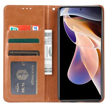 Card Set Series Xiaomi Redmi Note 11 Pro/Note 11 Pro+ Flip Cover med Pung - Vinrød