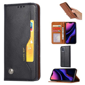 Kort Sæt Series iPhone 11 Pro Max Flip Cover med Pung - Sort