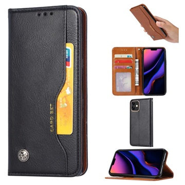 Kort Sæt Series iPhone 11 Flip Cover med Pung - Sort
