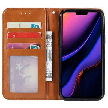 Kort Sæt Series iPhone 11 Flip Cover med Pung - Brun
